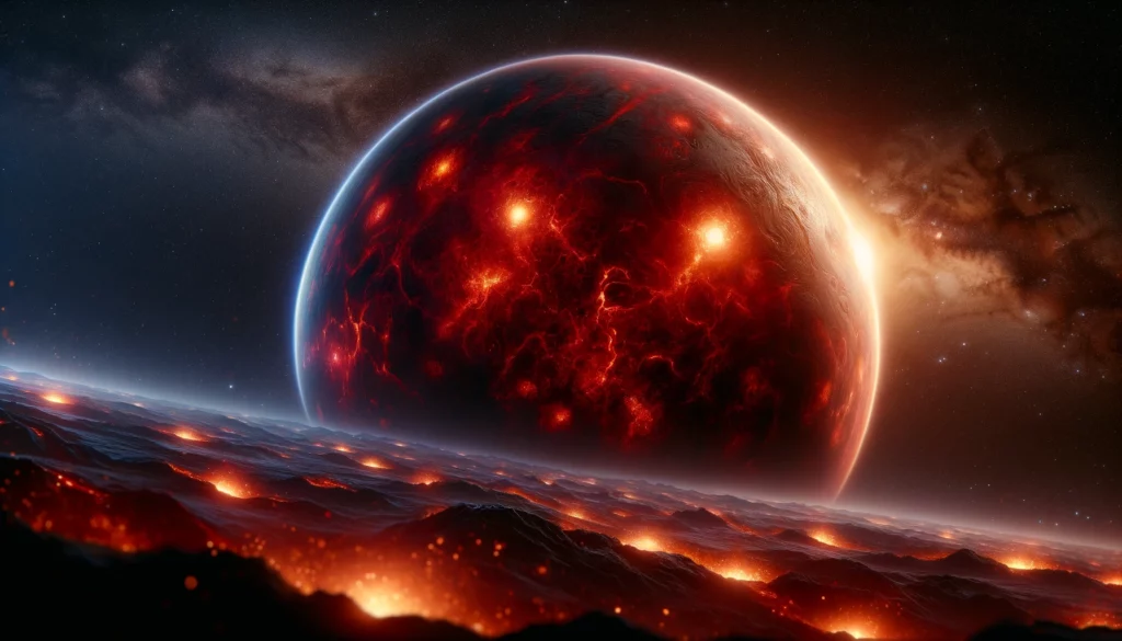 a burning hot planet