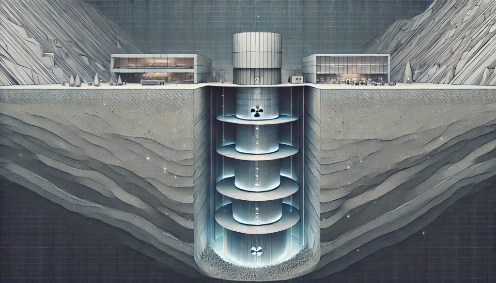 A concept Illustration of an underground nuclear reactor.